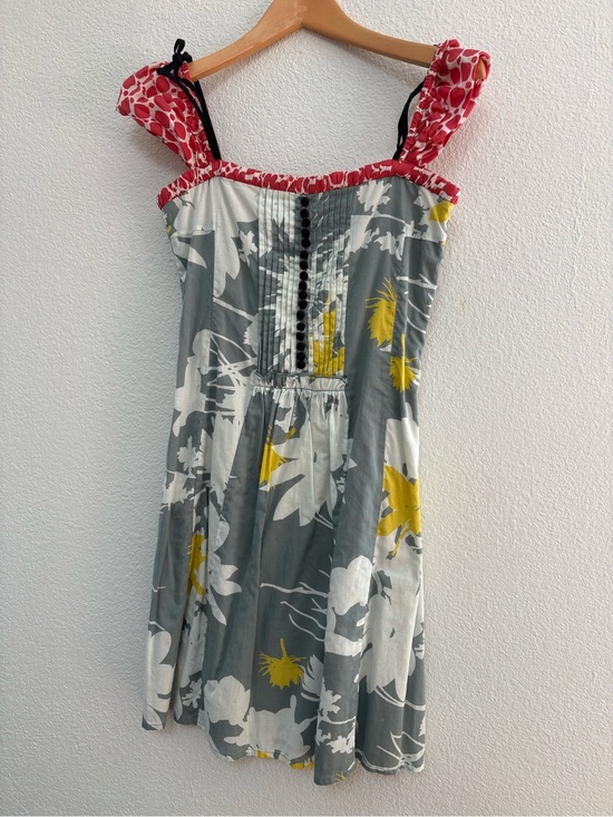 Hoss Intropia Dresses & Skirts - Floral Gray & Yellow Sundress with Pink Trim
